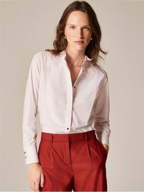 NWT J. Crew Jules Tuxedo Shirt Cotton Poplin Washed Out Pink